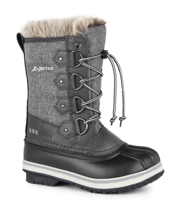 Cortina, Grey | Kids Winter Boots with Removable Felt