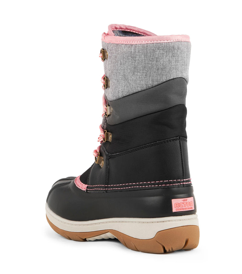 Gummy , Grey & Pink | Kids Winter Boots with Removable Felt