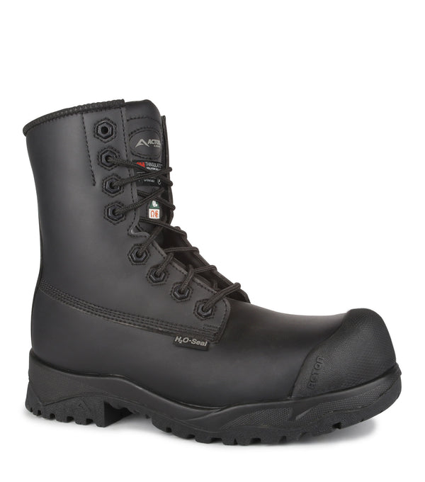 Electric, Black | 8'' Insulated Vegan Work Boots | Microfiber