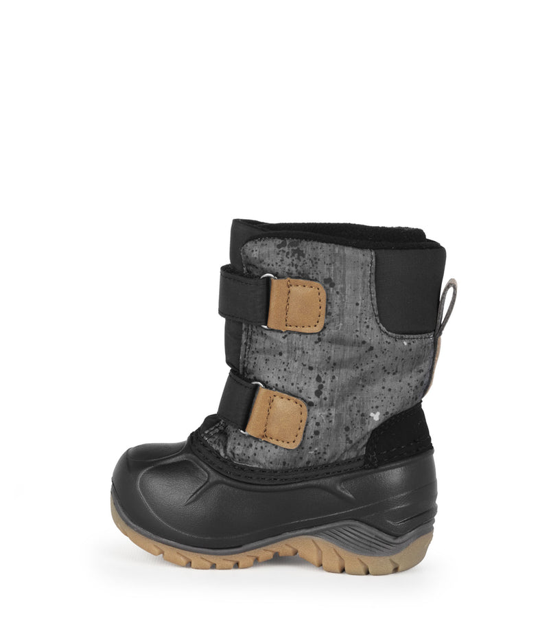 Funky, Noir et gris | Bottes d'hiver pour bébés avec feutre amovible