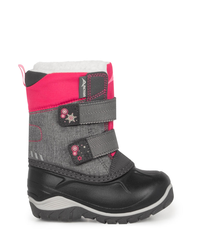 Kiddy, Pink & Grey | Baby Winter Boots with Removable Felt