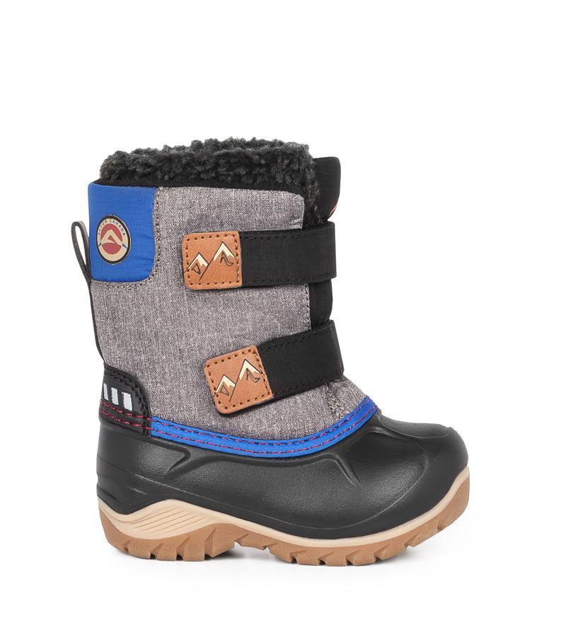 Funky, Grey & Blue | Kids Winter Boots with Removable Felt