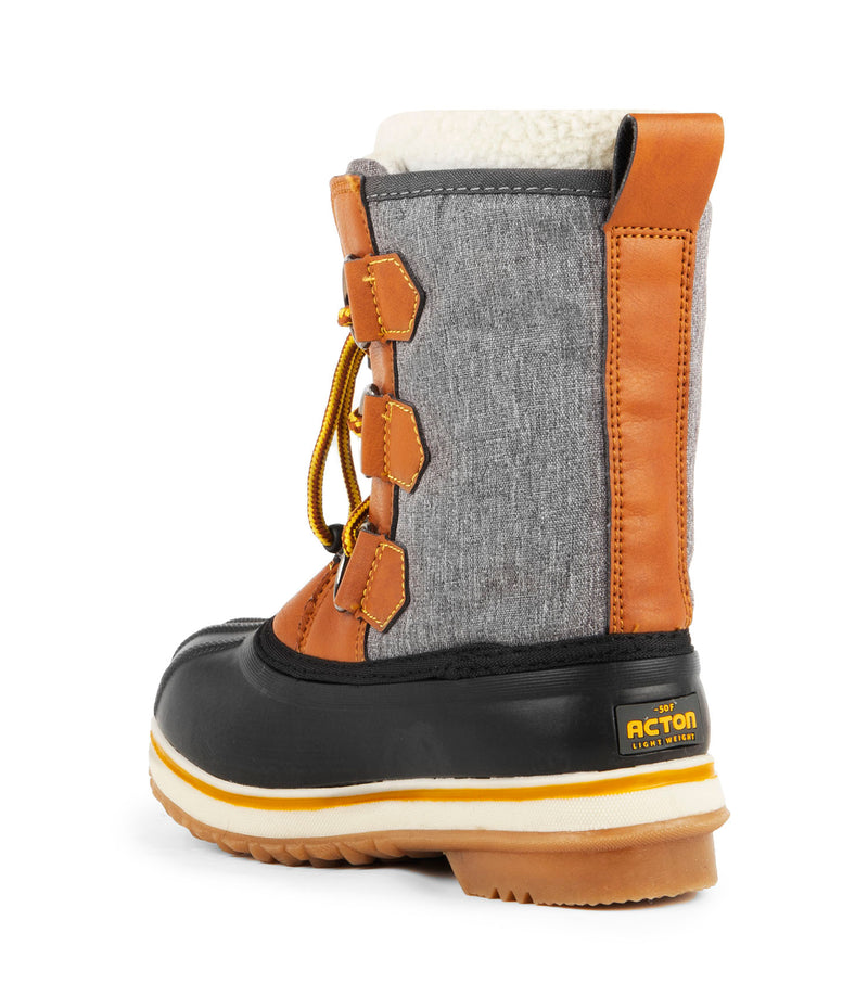 Tom, Grey & Tan | Kids Winter Boots with Removable Felt