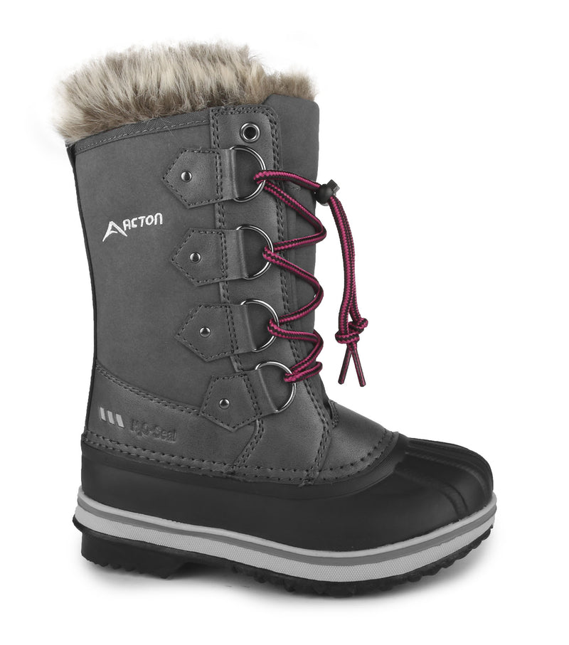 Cortina, Grey | Kids Winter Boots with Removable Felt