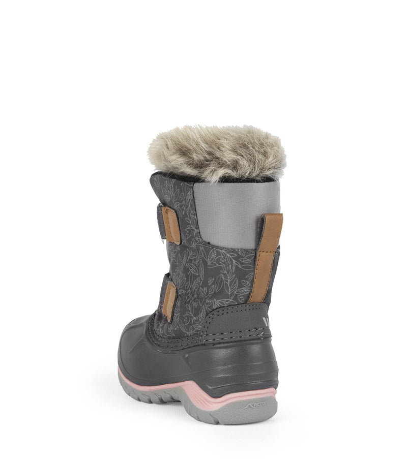 Funky, Grey & Pink | Baby Winter Boots with Removable Felt