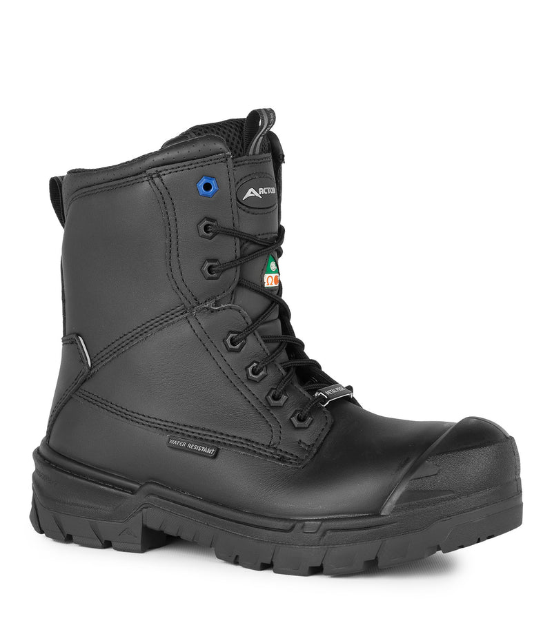 G3M, Black | 8" Leather Work Boots | 4Grip Slip Resisting Outsole