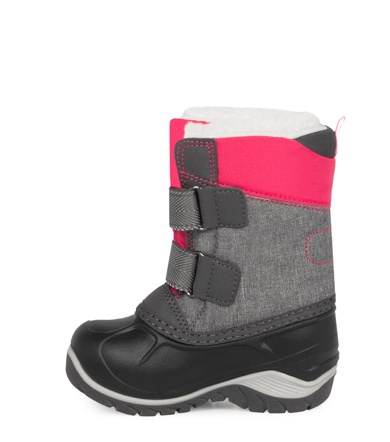 Kiddy, Pink & Grey | Baby Winter Boots with Removable Felt