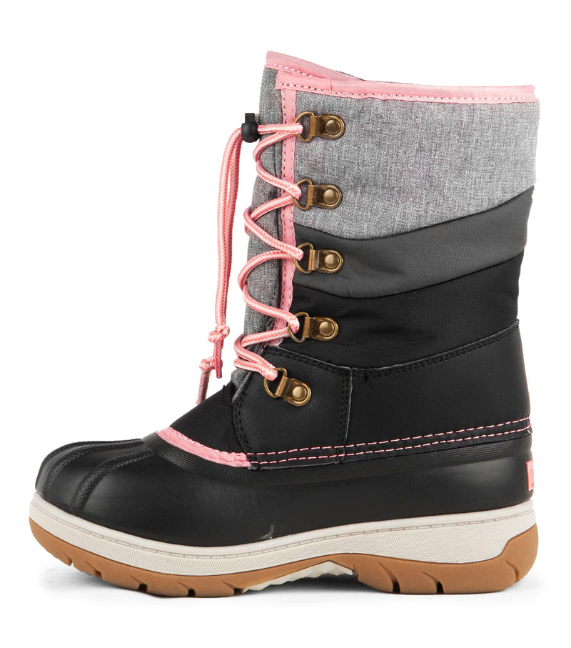 Gummy , Grey & Pink | Kids Winter Boots with Removable Felt