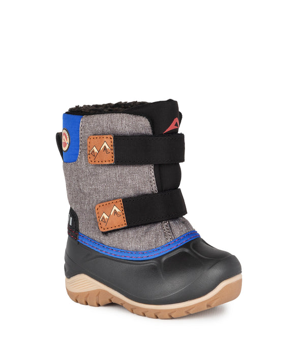Funky, Grey & Blue | Kids Winter Boots with Removable Felt