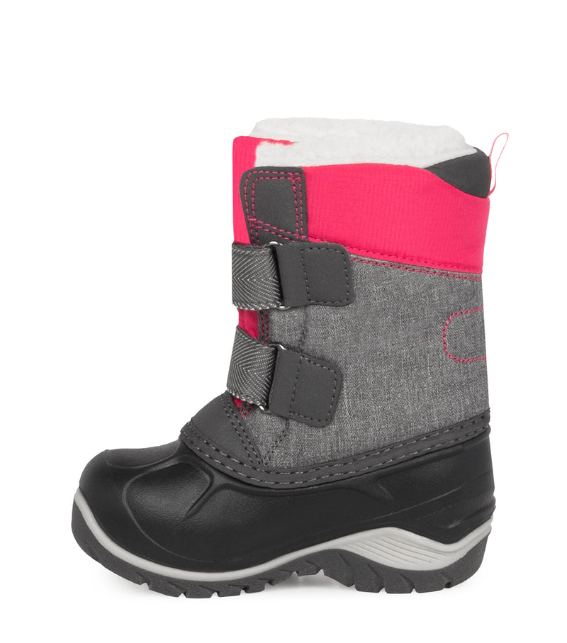 Kiddy, Rose et gris | Bottes d'hiver pour enfants avec feutre amovible