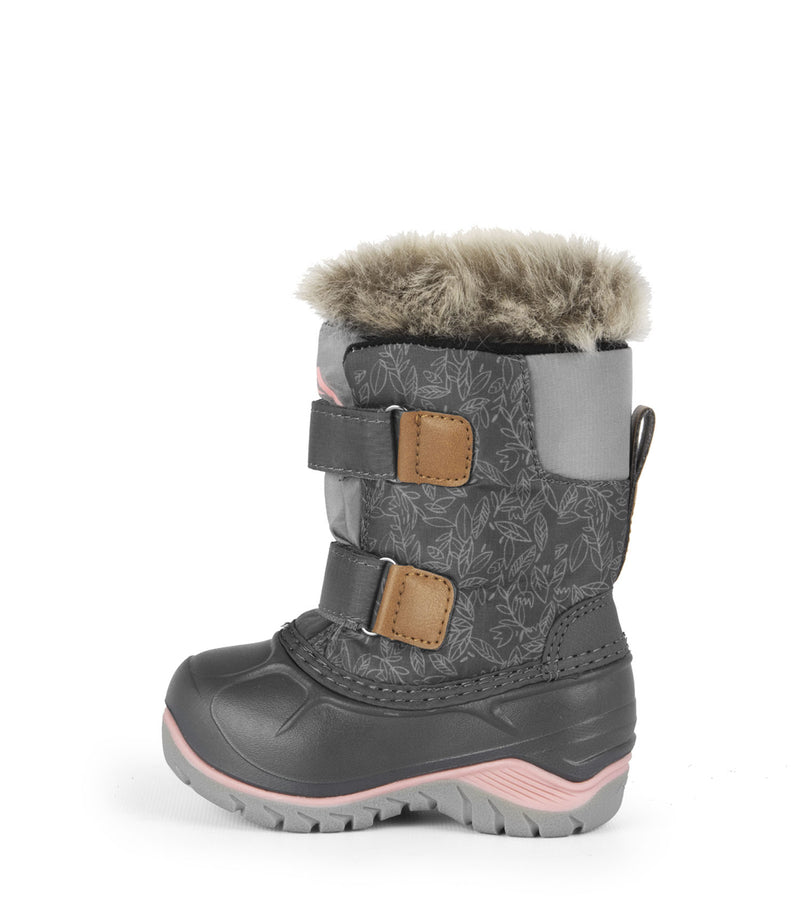 Funky, Grey & Pink | Baby Winter Boots with Removable Felt