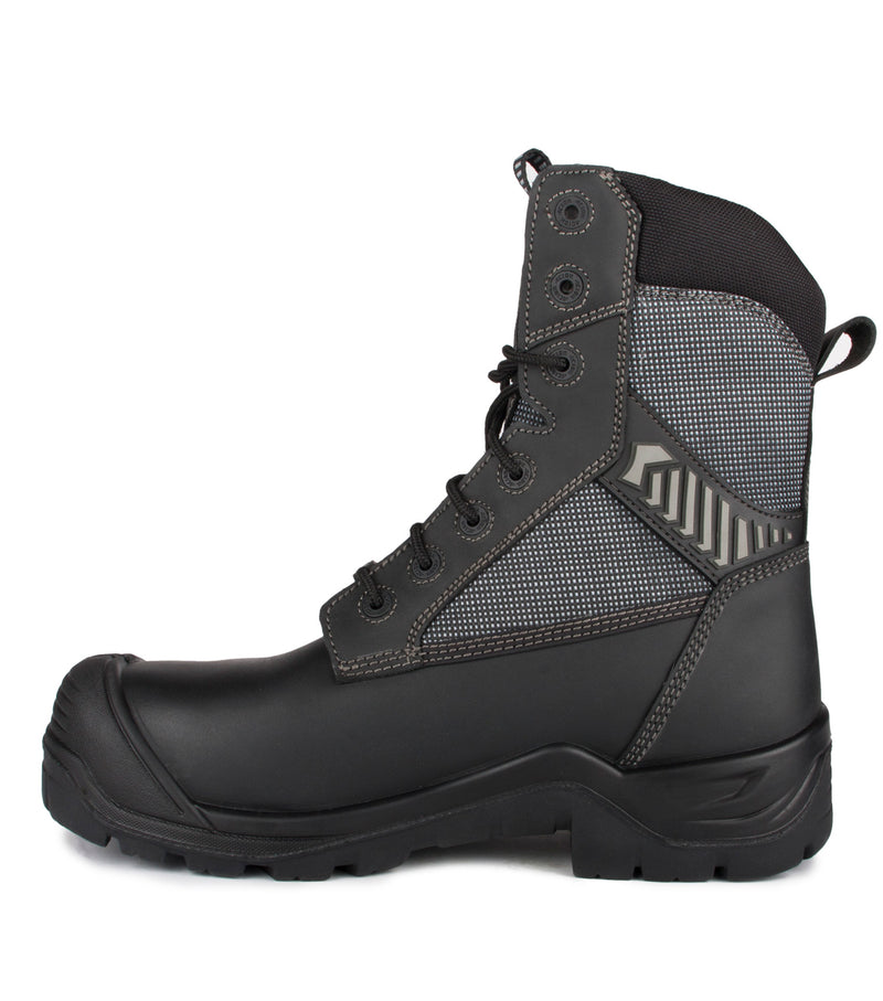 G2O, Black | 8" Leather & Nylon Work Boots | Slip Resisting Outsole