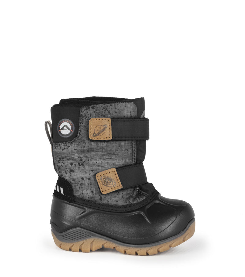 Funky, Noir et gris | Bottes d'hiver pour bébés avec feutre amovible