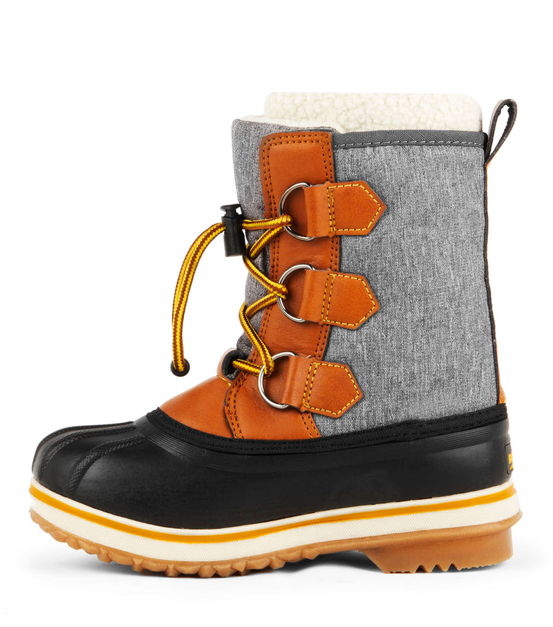 Tom, Grey & Tan | Kids Winter Boots with Removable Felt