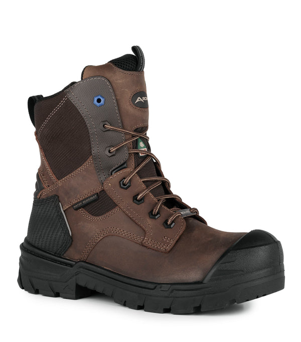 G3O, Dark Brown | 8" Leather Work Boots | 4Grip Slip Resisting Outsole