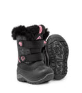 Frosty, Noir et rose | Bottes d'hiver bébé avec feutre amovible
