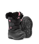 Frosty, Noir et rose | Bottes d'hiver bébé avec feutre amovible