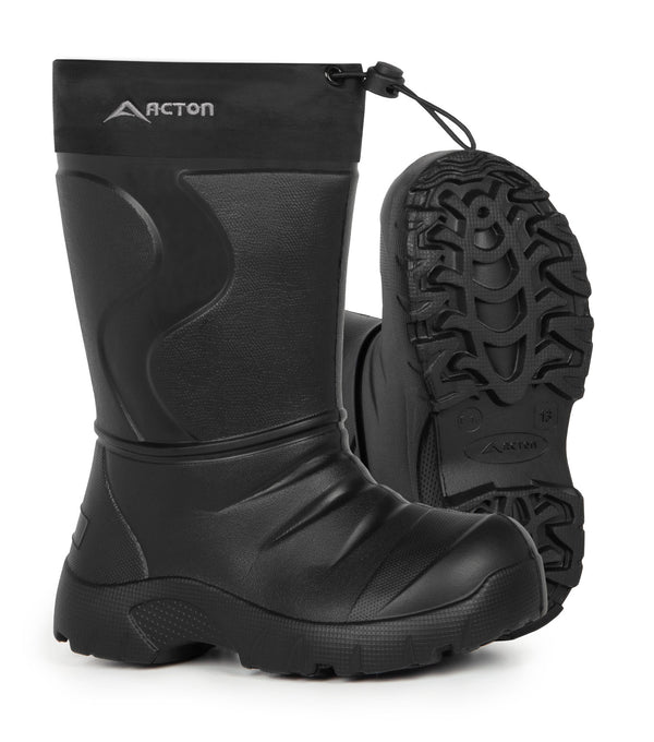 Slushy, Noir | Botte de pluie EVA enfant, doublure amovible isolée