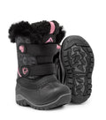 Frosty, Noir et rose | Bottes d'hiver enfants avec feutre amovible