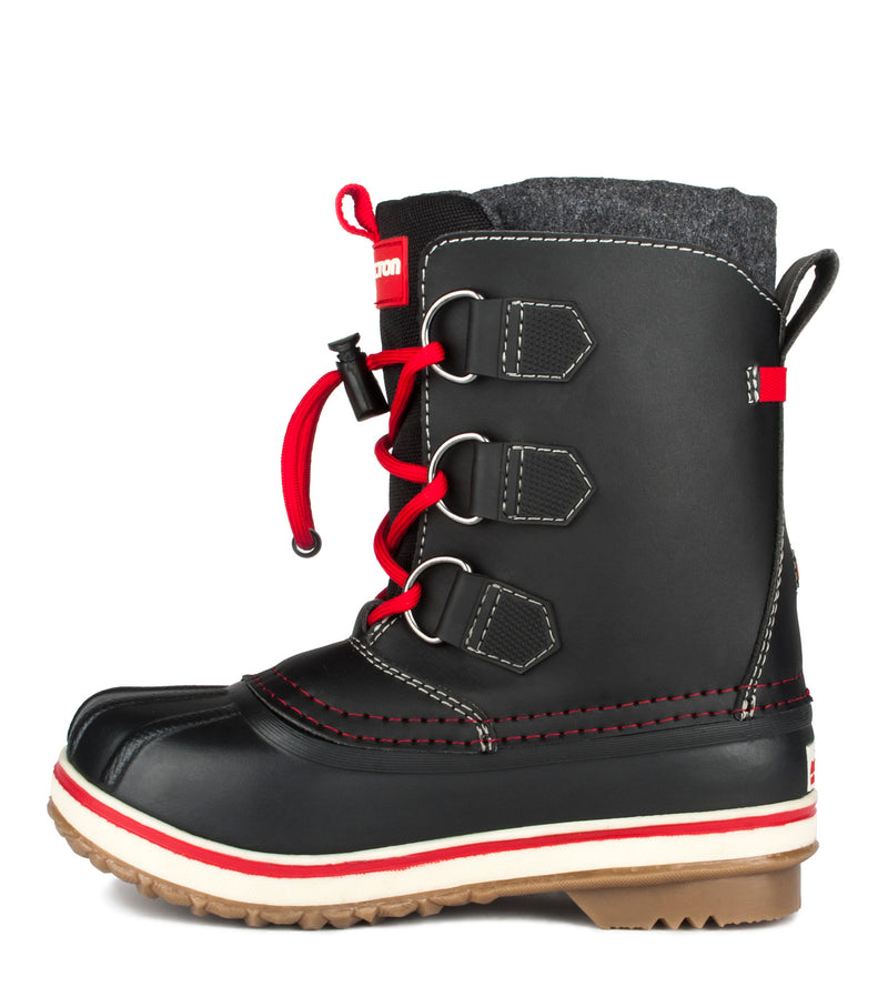 Hip Hop, Noir | Bottes d'hiver pour enfants avec feutre amovible