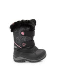 Frosty, Noir et rose | Bottes d'hiver bébé avec feutre amovible