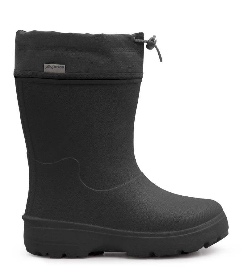 Squishy, Black | EVA Kids Rain Boot, Insulated Removable Liner