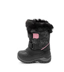 Frosty, Noir et rose | Bottes d'hiver bébé avec feutre amovible
