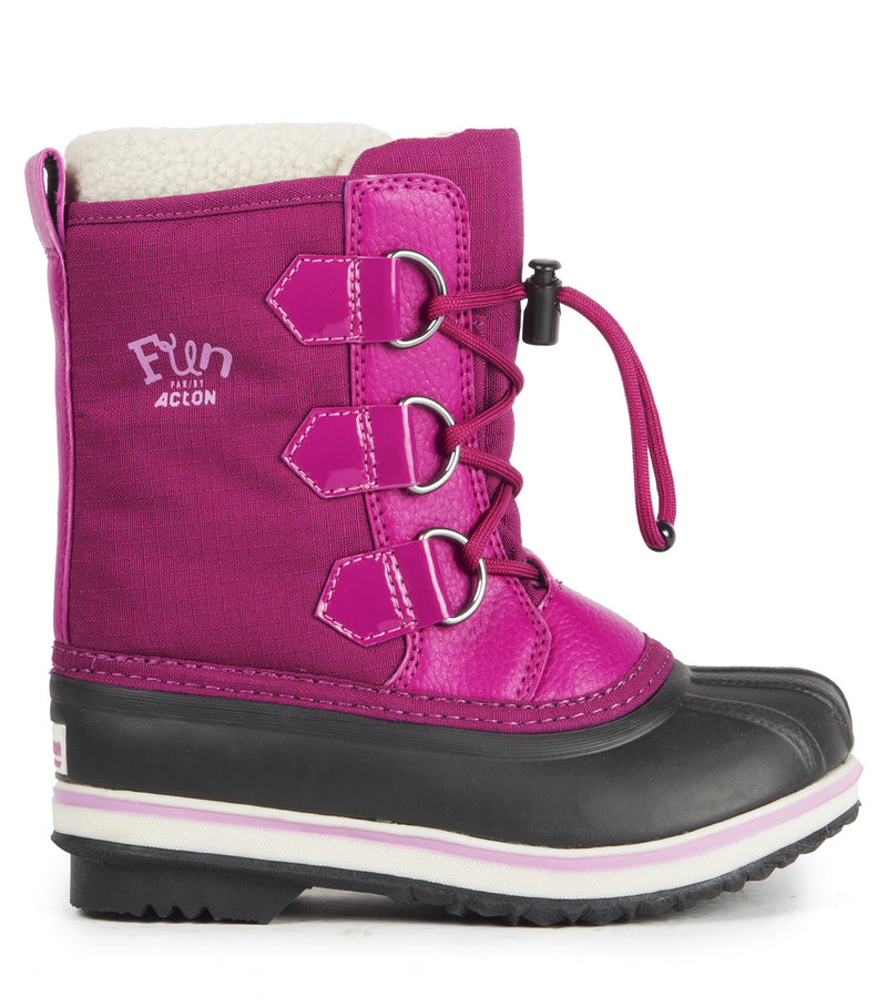 Snowflake, Pink | Kids Winter Boots with Removable Felt
