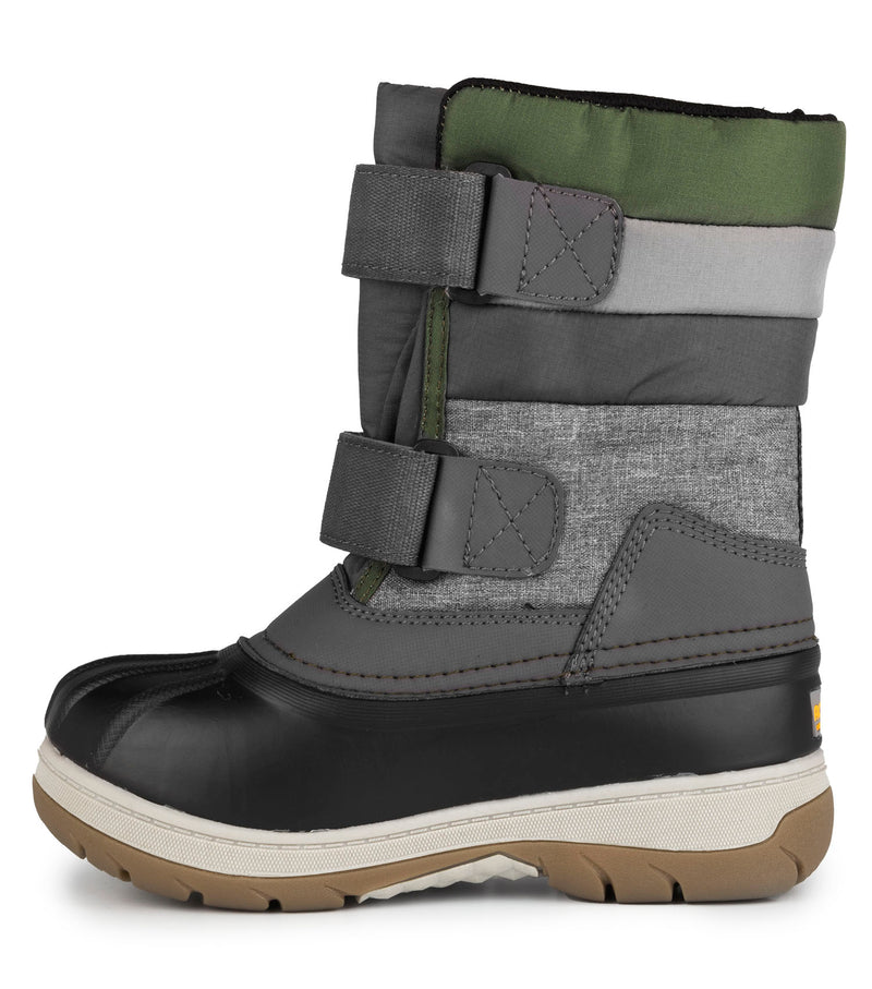 Bubblegum, Gray & Green | Kids Winter Boots with Removable Felt