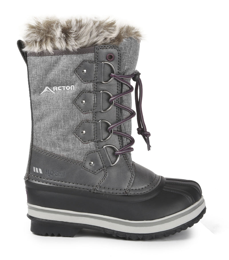 Catrina, Grey | Kids Winter Boots with Removable Felt
