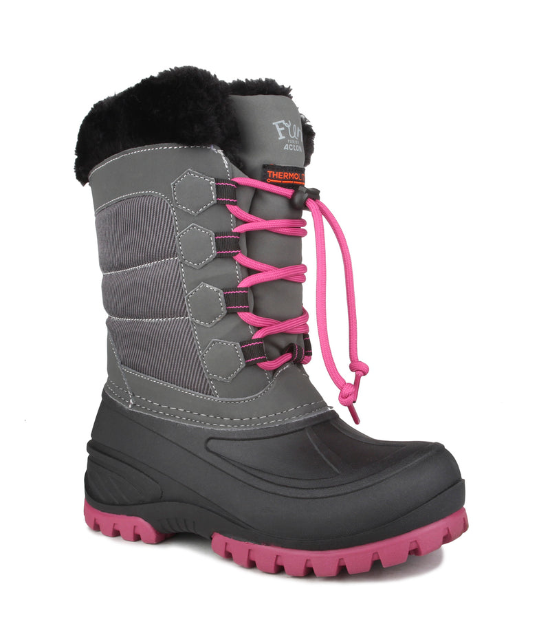 Move, Grey & Pink | Kids Winter Boots